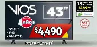Soriana Mercado VIOS SMART TV MOD. VI-43T231 oferta