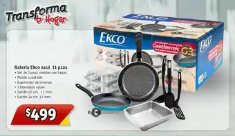 Soriana Mercado Batería Ekco azul 11 pzas. oferta