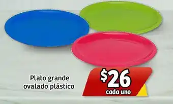 Soriana Mercado Plato grande ovalado plástico c/u oferta