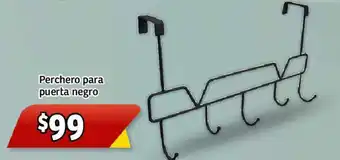 Perchero para puerta negro