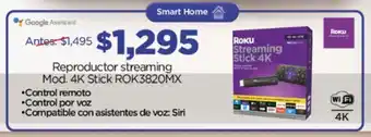 Chedraui Reproductor streaming Mod. 4K Stick ROK3820MX oferta
