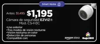 Chedraui Cámara de seguridad EZVIZ Mod. CS-H3C oferta