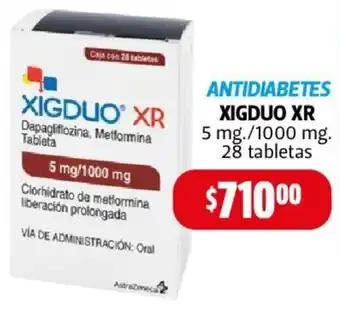 ANTIDIABETES XIGDUO XR 5mg /1000mg 28 tabletas