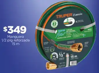 Manguera 1/2 plg reforzada 15m
