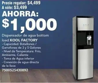 City Club KOOL FACTORY Dispensador de agua bottom load oferta