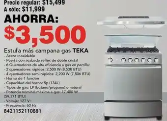 City Club TEKA Estufa más campana gas oferta