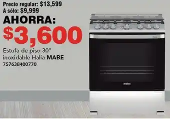 City Club MABE Estufa de piso 30" inoxidable Halia 757638400770 oferta