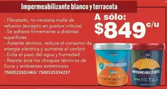 City Club Impermeabilizante blanco y terracota oferta