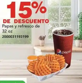 City Club Papas y refresco de 32 oz oferta