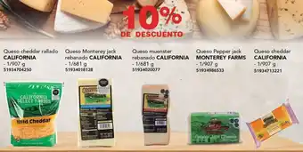 City Club Queso cheddar CALIFORNIA 1/907g oferta