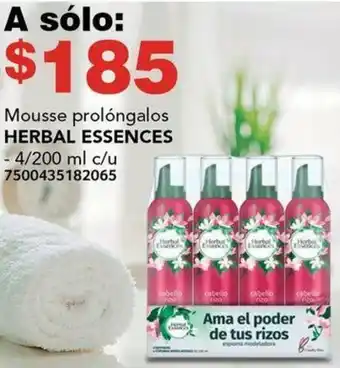 City Club Mousse prolongalos HERBAL ESSENCES 4/200ml oferta