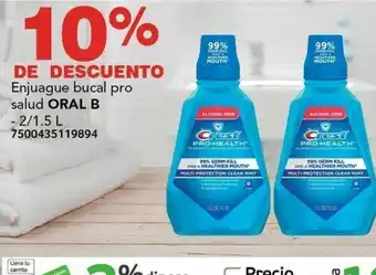 City Club Enjuague bucal pro salud ORAL B 2/1.5L oferta