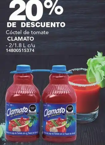 City Club CLAMATO Cóctel de tomate 2/1.8L oferta