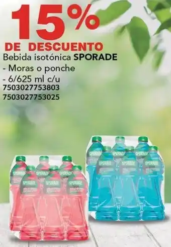 City Club SPORADE Bebida isotónica6/625ml oferta