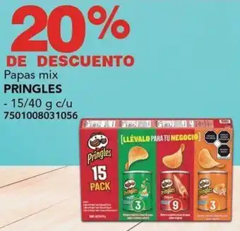 City Club Papas mix PRINGLES 15/40g oferta
