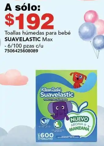 City Club Toallas húmedas para bebé SUAVELASTIC Max 6/100pzas oferta
