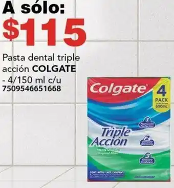 City Club Pasta dental triple acción COLGATE 4/150ml oferta