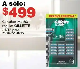 City Club GILLETTE Cartuhos Mach3 regular 1/16 pzas oferta