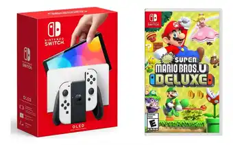 Mercado Libre Nintendo Switch OLED 64GB New Super Mario Bros. U Deluxe Bundle color blanco oferta