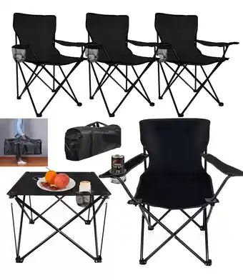 Mercado Libre 4 Sillas De Playa Plegable Portátil Exterior Jardín Y 1 Mesa oferta