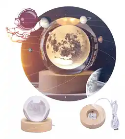 Mercado Libre Lampara De Noche Led 3d Galaxia Bola Cristal, Sistema Solar oferta