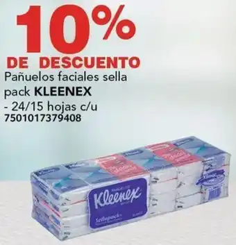 City Club Pañuelos faciales sella pack KLEENEX 24/15 hojas oferta