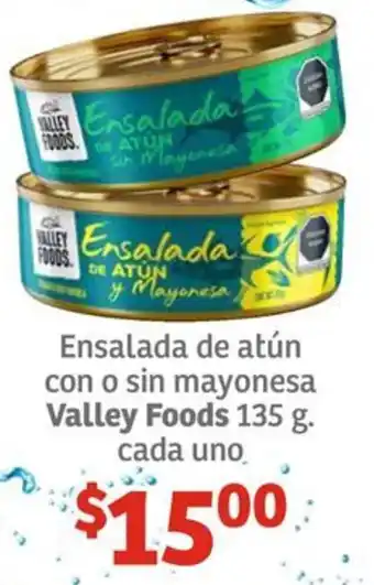 Soriana Híper Ensalada de atún con o sin mayonesa Valley Foods 135g oferta