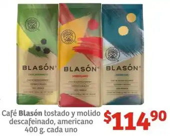 Soriana Híper Café Blasón tostado y molido descafeinado, americano 400g oferta