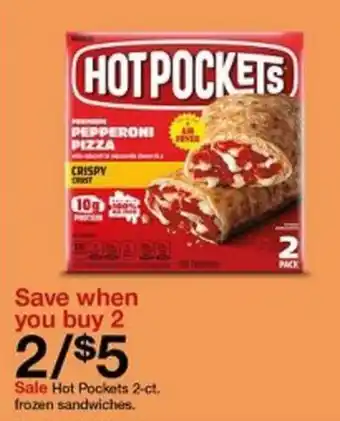 HotPockets frozen sandwiches 2 pack