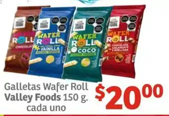 Soriana Híper Galletas Wafer Roll Valley Foods 150g oferta