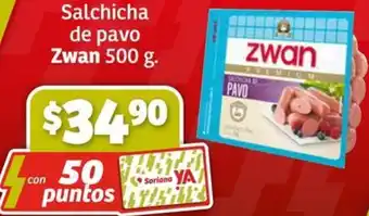 Soriana Híper Salchicha de pavo Zwan 500g oferta