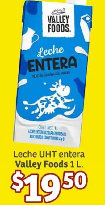Soriana Híper Leche UHT entera Valley Foods 1L oferta