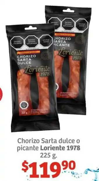 Soriana Híper Chorizo Sarta dulce o picante Loriente 1978 225g oferta