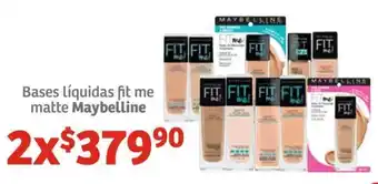Bases Líquidas fit me matte Maybelline 2x