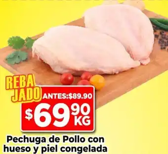 HEB Pechuga de Pollo con hueso y piel congelada oferta