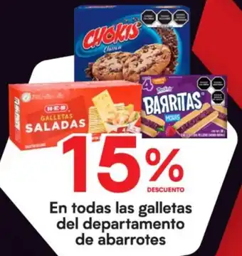 HEB En todas las galletas del departamento de abarrotes oferta