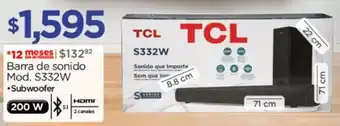 Chedraui TCL Barra de sonido Mod. S332W oferta