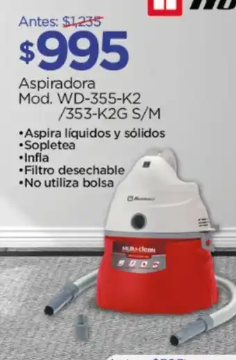 Chedraui Aspiradora Mod. WD-355-K2 /353-K2G S/M oferta