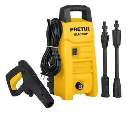 Mercado Libre Hidrolavadora eléctrica Pretul HILA-1300P 26014 amarilla/negro de 1200W con 1300psi de presión máxima 127V - 60Hz oferta