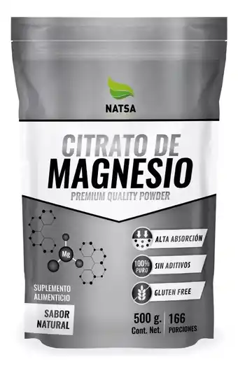 Mercado Libre Citrato De Magnesio, Grado Alimenticio 500 Grs Sabor Natural oferta