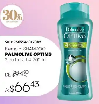 DelSol PALMOLIVE OPTIMS SHAMPOO 2 en 1, nivel 4 700ml oferta