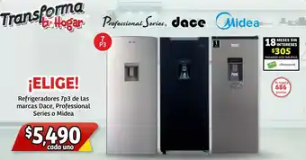 Soriana Express Refrigeradores 7p3 de las marcas Dace, Professional Series o Midea oferta