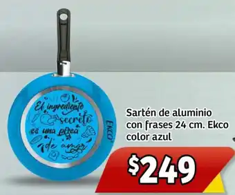 Soriana Express Sartén de aluminio con frases 24cm oferta