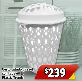 Cesto calado girasol con tapa 60L