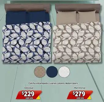 Colcha estampada o varios colores Watercolors Individual