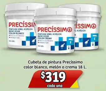 Cubeta de pintura Precíssimo color blanco, melón o crema 18L