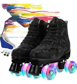 Mercado Libre Patines Roller De 4 Ruedas Camuflaje Personalizado Con Led oferta