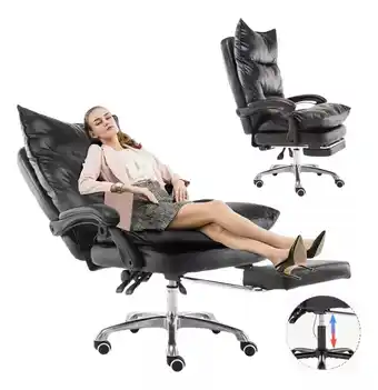 Mercado Libre Silla Ergonómica Reclinable De Piel Silla De Juego Con Tabur oferta