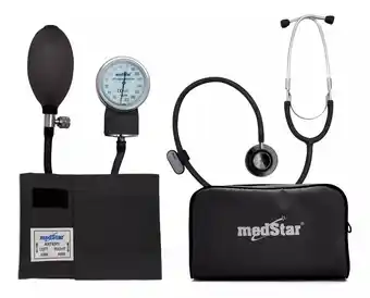 Mercado Libre Kit Baumanómetro Con Estetocopio Doble Campana Medstar Color Negro oferta