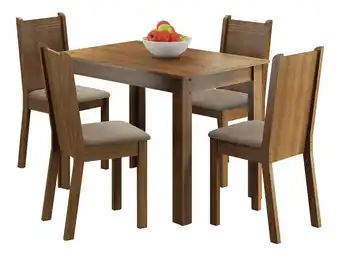 Mercado Libre Juego Comedor Mesa Madesa Rute Tapa Madera Con 4 Sillas M/b Color Marrón/Beige sintético oferta
